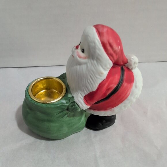 Vintage Porcelain Santa Candle Holder Made In Thailand Small - Picture 3 of 7